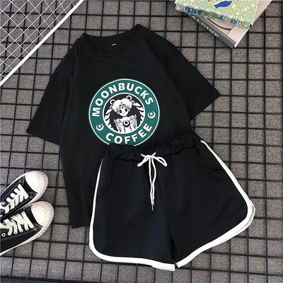 Completo Estivo 2025 Donna Stile Coreano Due Pezzi: T-shirt a maniche corte e pantaloncini da corsa