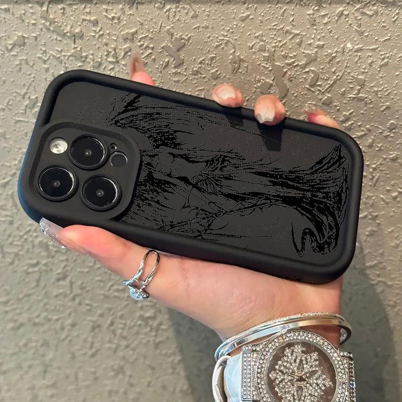 INS Luxuriöses Dunkler Engel Handyhülle Für iPhone 11 12 13 14 15 16 Pro Max X XR XS Max 7 8 Plus SE Stoßfest Weiche TPU Rückseite Y2k