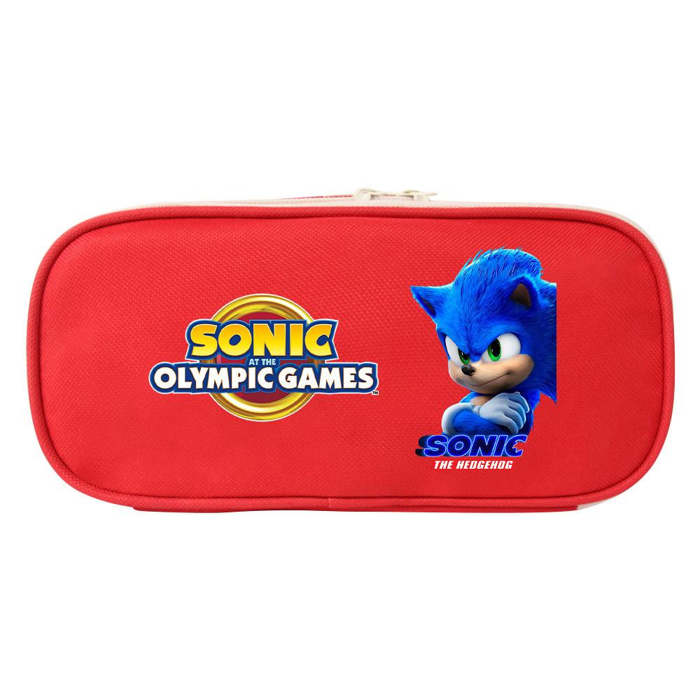 Sonic The Hedgehog Student Pencil Case Canvas Large Capacity Zipper Pen Bag For School Supplies And Teen Gift