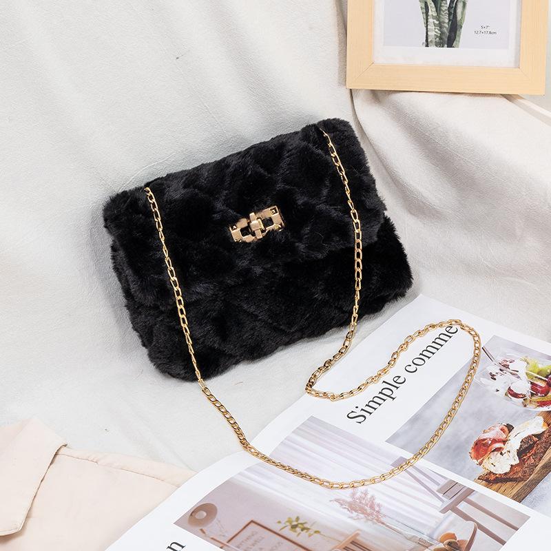 Mao Mao messenger bag women's autumn and winter new trendy fashion simple chain shoulder bag lock small square bag