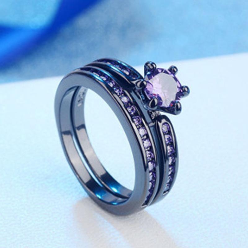 Accessori Set Coppia Anello Moda Donna Anello Zircone