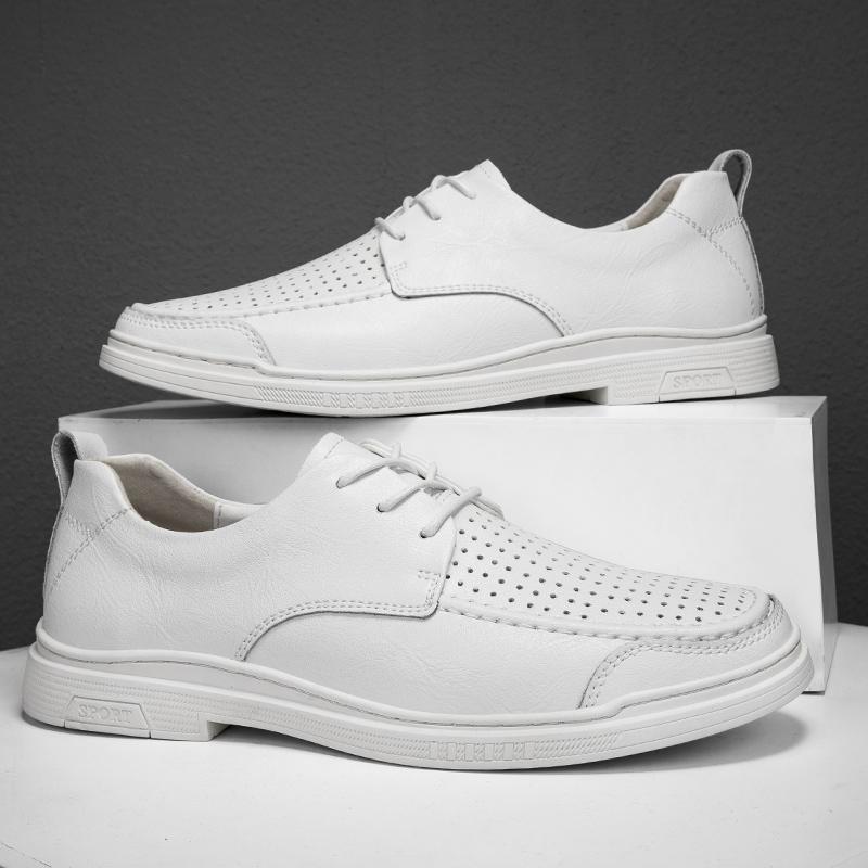 Summer Business Affairs Oxford Shoes Perforated Genuine Leather Lace-Up Men'S Adult Leather Shoes Flatcasual Men'S Wedding Shoes