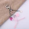 Exquisite Pink Strawberry Bow Keychain Y2k Fashion Star Flower Tassel Heart Keyring Phone Charm Pendant Beaded Chain Women Gift