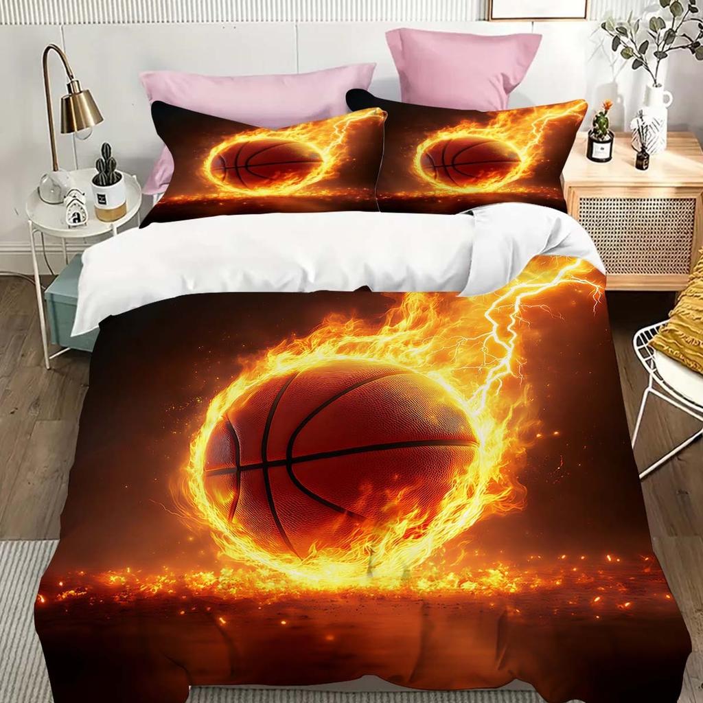 Basketball Bedding Set Duvet Cover Comforter Sets Double Comforte 100% Polyester 3-Piece Set