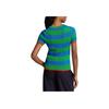 Polo Ralph Lauren SS24 Striped Slim Fit Cable Knit Short Sleeve Sweater Women sweater Academy-Green WMPOSWENC020893-999