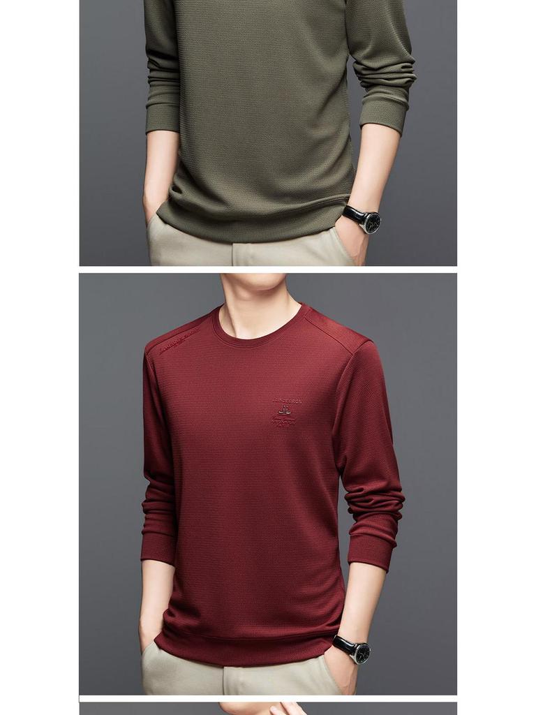 Woodpecker Men's 2025 Fleece-Lined Crew Neck Long Sleeve Sweatshirt for Autumn/Winter