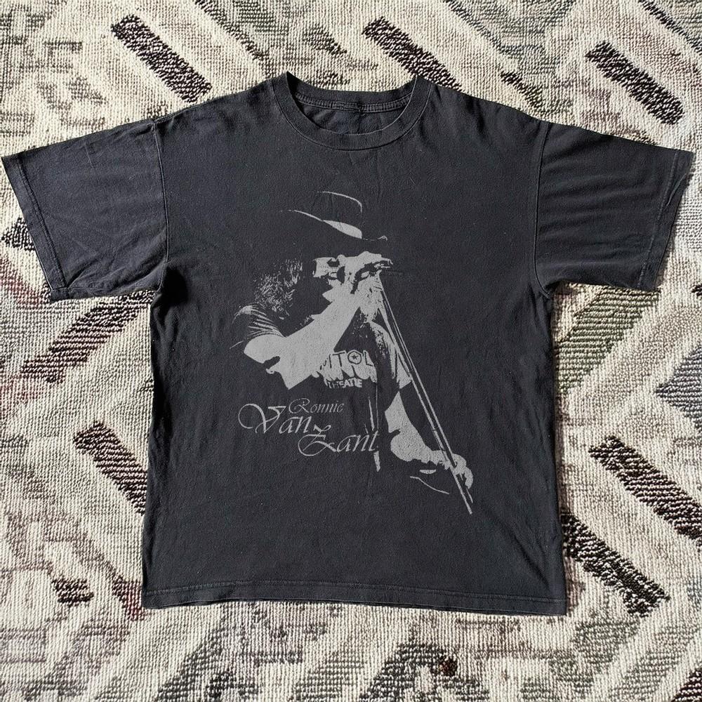 Ronnie Van Zant   Lynyrd Skynyrd Tribute Unisex Black T Shirt Size S 5XL Unisex Unisex T-Shirt L
