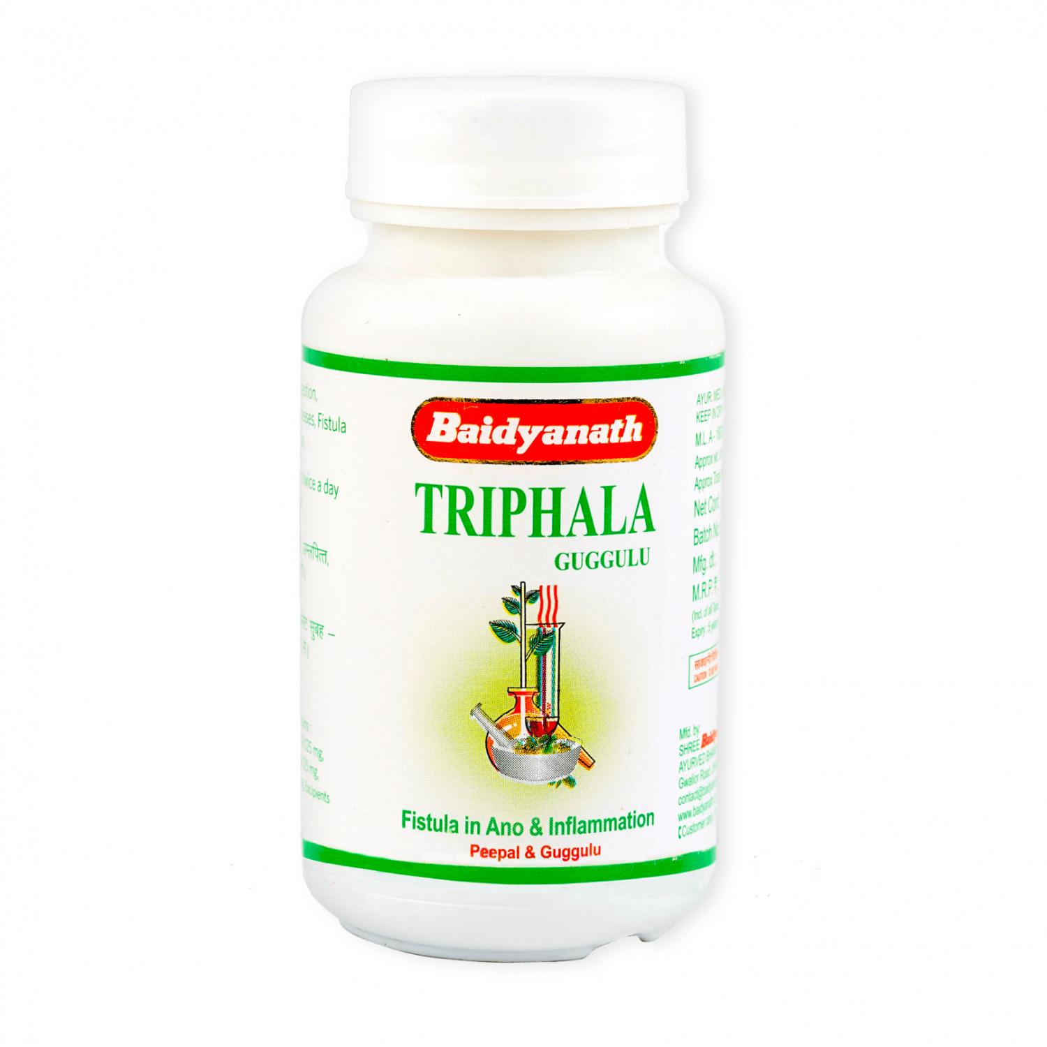 

Трифала Гуггул (80 таб, 375 мг), Triphala Guggulu, Baidyanath