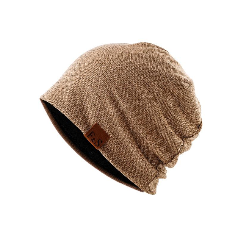Hat Unisex Alphabet Autumn and Winter Baotou Knitted Hat Thin Comfortable Nightcap Fleece Thermal Overhead