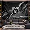 Wall Hanging Tapestry Custom NameLas Vegas Raiders Pattern Personalized Printed Fabric Wall Decor