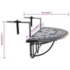 Balcony Hanging Table Mosaic Black and White