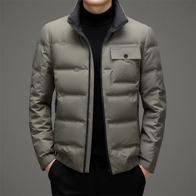 White Duck Down Jacket Men's Winter Stand Collar Short Thickened Warm Outdoor Down Jacket