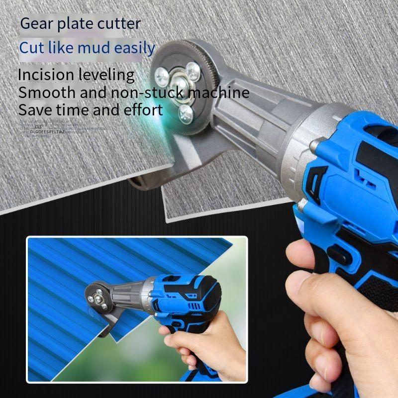Blue Cordless Plate Cutter Electric Metal Sheet Cutting Saw Metal Punch Scissors Power Tools Metal Punch Scissors Power Tools