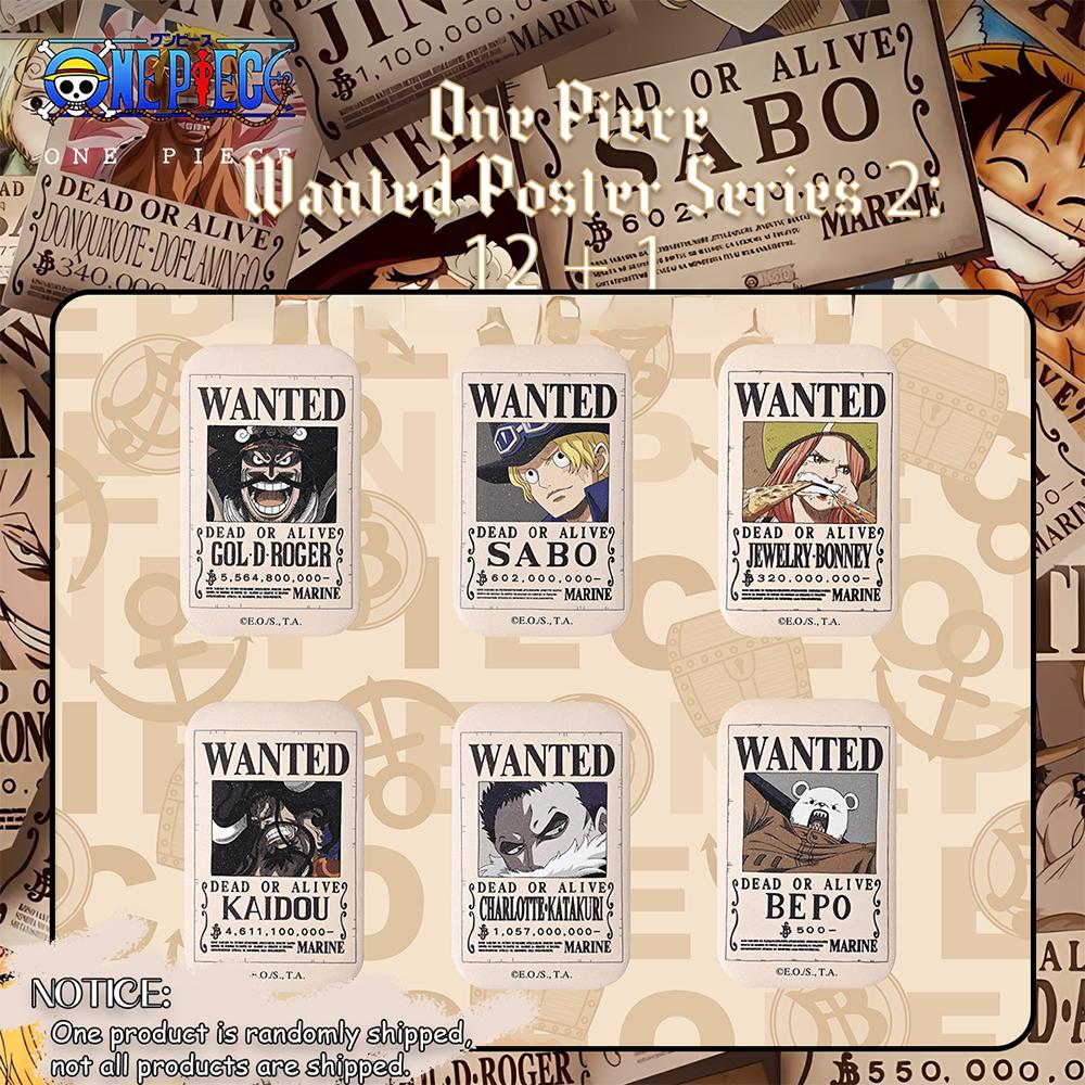 1pc Officially One Piece Wanted Poster Rectangular Badge - Generation 2 Blind Box | Anime Collectible for Decoration and Gifting