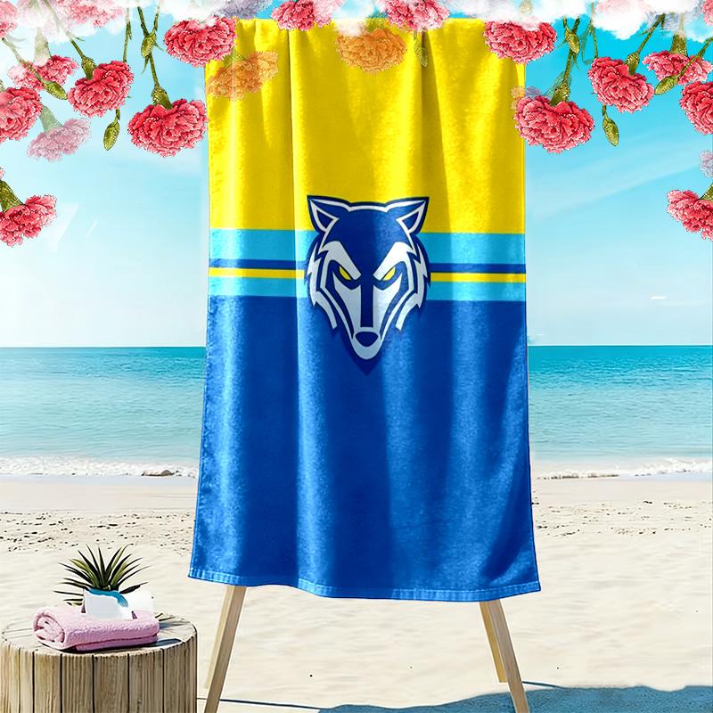 Warrington Wolves Print Beach Towel, Large Soft Quick Dry Towel for Beach Camping Swimming