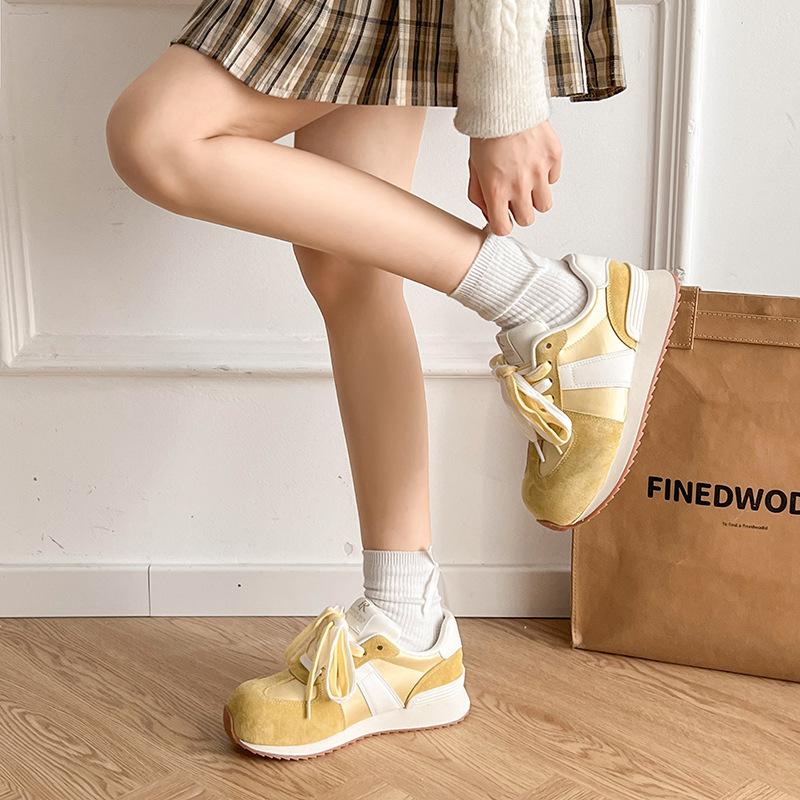 2025 new spring and autumn moral training sports running casual platform lightweight round head dad shoes ins trendy Forrest Gump shoes