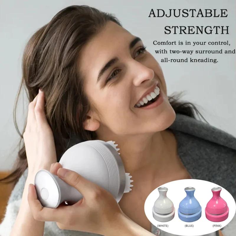 1PC Electric Head Massager Wireless Cat Scalp Massage Tool Waterproof Body Relax Shoulder Neck Deep Tissue Kneading Massager