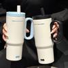 720ML Stainless Steel Thermos Cup with Straw & Handle Ice Coffee Drink Vacuum Insulated Cup Car Travel Outdoor Water Bottle