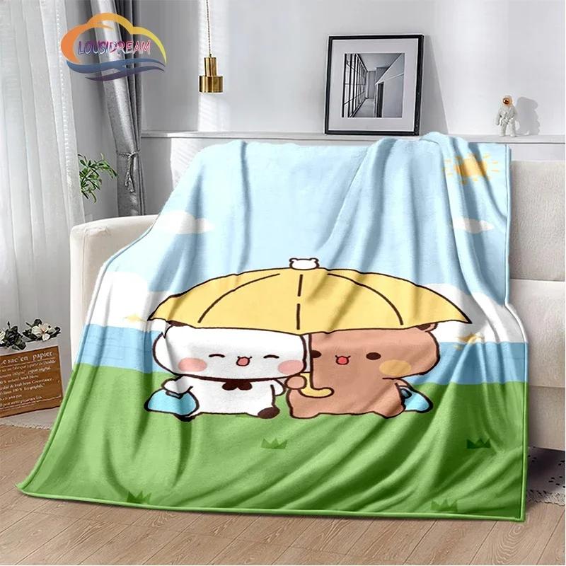 Cartoon Print Bear and Pa Blanket Cute Bubu  Dudu Series  Kids Warm Flannel Soft Comfortable Home Bed
