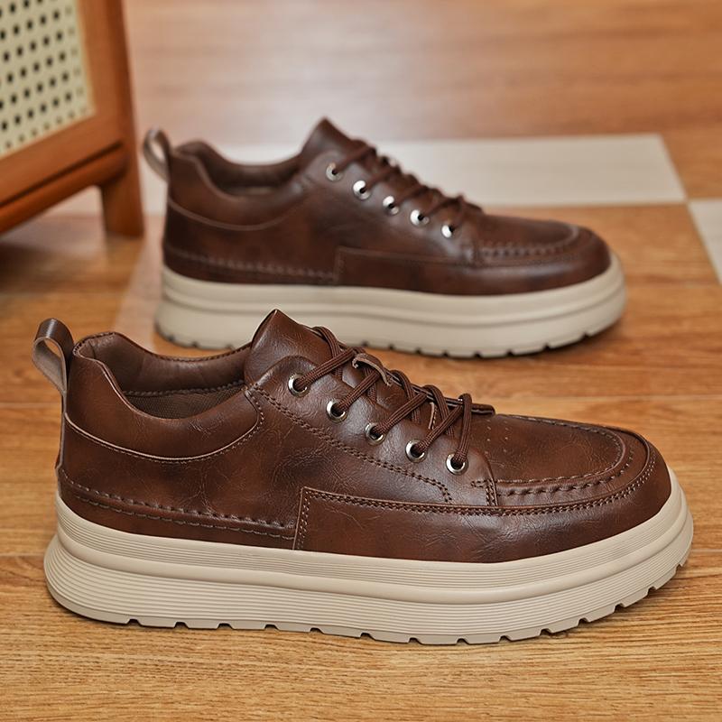 Luxury Brand Designer Men Casual Leather Shoes High Quality Handmade Thick Bottom Shoe New Business Social Shoes Outdoor Oxfords