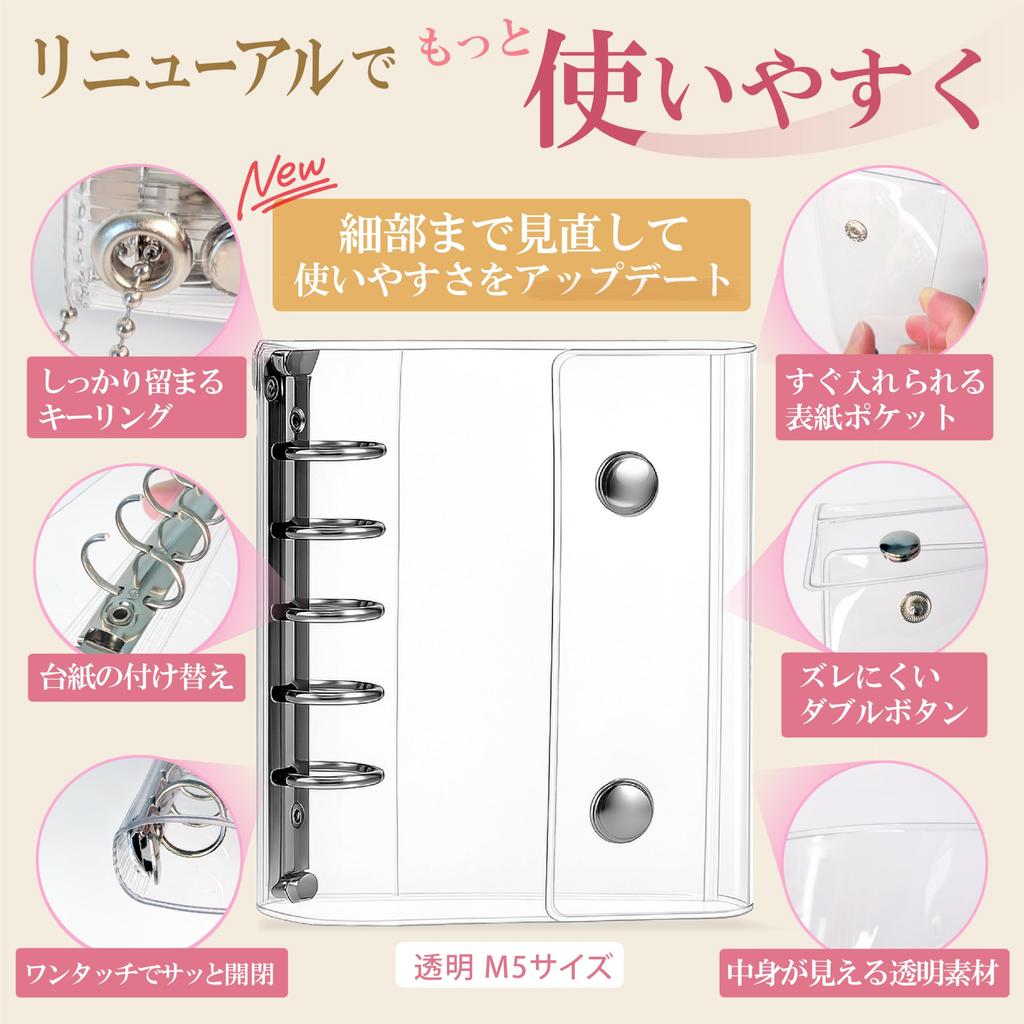 Oshi Life Sticker M5 Bonbon Drop Sticker Ordner Sticker Halter von Buch, Transparent, Größe, Kompatibel, & (Set 10, 3-Schicht-Struktur)