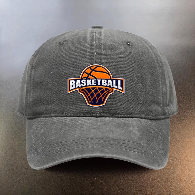A Basketballthemed Printed Washed Hat a Daily Outing Sunprotection Baseball Cap a Musthave Fashionable Couples Hat Featur