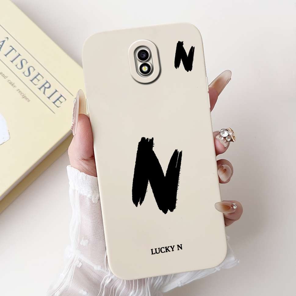 For Samsung Galaxy J3 2017 SM-J330FN Case Cute Lucky Letter A-Z Print Soft Silicone Cover For Samsung J3 J5 J7 2017 Phone Casing