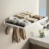 Bathroom Folding Retractable Storage Rack, No-drill Towel and Bath Towel Storage, Invisible Hanging Rack for Convenience