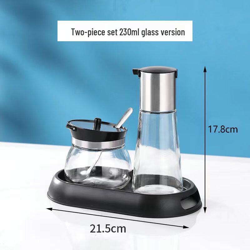 Chuishanhai Commercial Stainless Steel & Glass 2-Piece Seasoning Set