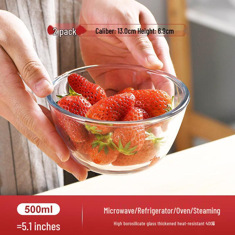 Jingbaodi 500ML Transparent Glass Bowls (Set of 4)