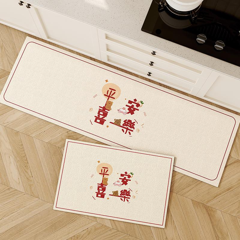 Kitchen Floor Mat, Water Absorption, Oil Absorption, Non-Slip, Diatom Mud Quick-Drying, Long Foot Mat, Household Dirt-Resistant Bathroom Carpet