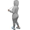 Tuta da donna con cappuccio due pezzi set felpe con cappuccio tasche pantaloni tuta pantaloni con coulisse set sportivo