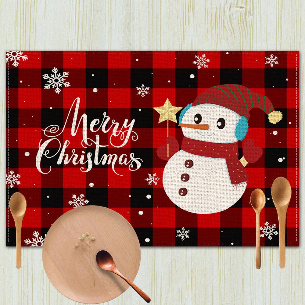New Christmas Table Mats Holiday Dining Placemats for Xmas Table Decor Snowflake Table Runner Waterproof Festive Accessories