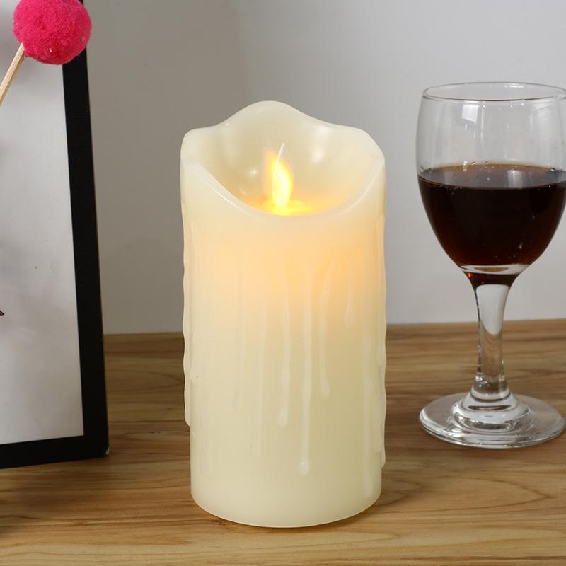 Electronic Candle Lights Simulation Of Plastic Candles Wedding PartyBirthdayDecorations Family OrnamentsDecorations 3-piece Set