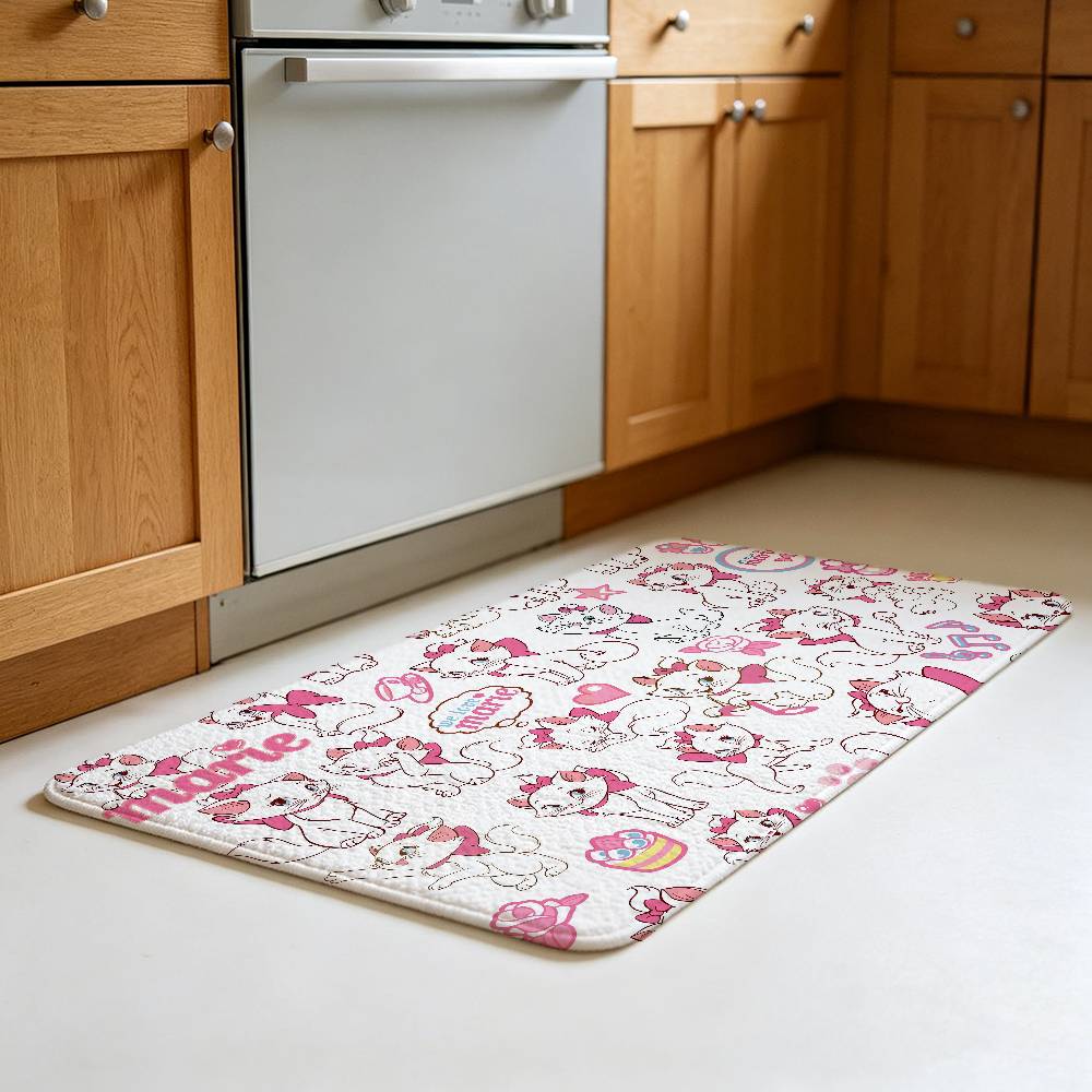 Cute Beautiful Cat Floor Mat Footpad Mats Style Soft Bedroom Floor House Laundry Room Mat Anti-skid Household Carpets