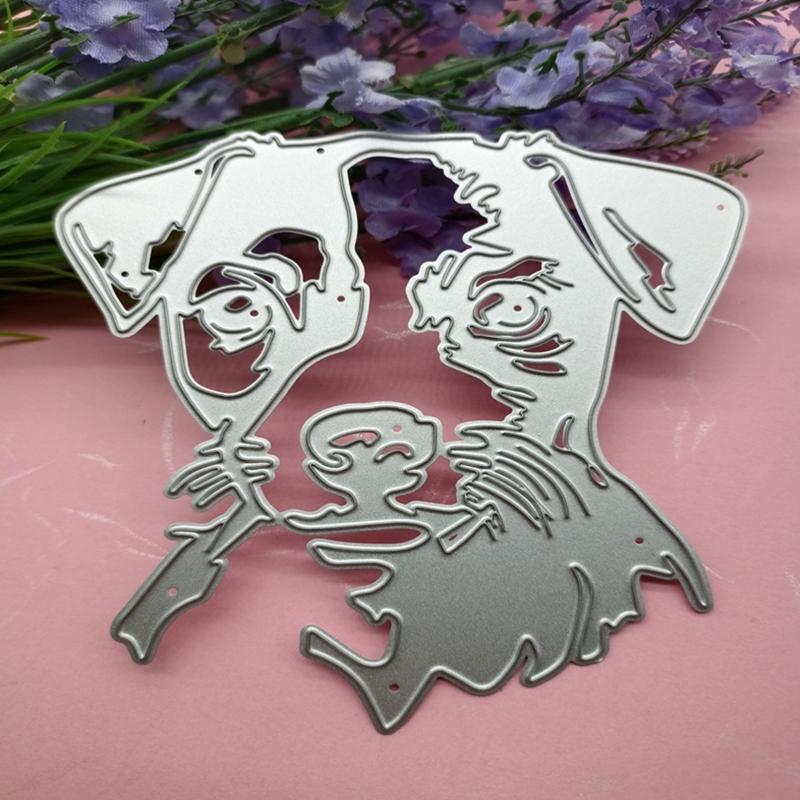 Dog Cutting Dies Metal Embossing Die Cuts Decorative Stencil for Birthday Card Making DIY Scrapbooking Photo Album Craft