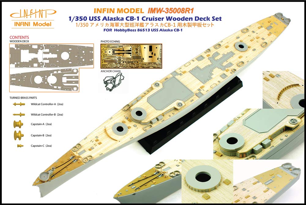 

Infini Model IMW Series Wooden Deck Set for USS Alaska Large HB Plastic Model Kit Parts IMW3508 1/350 CB-1 Cruiser,