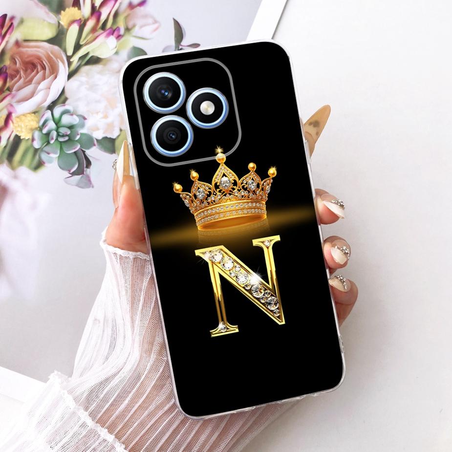 For Honor X8D Case New Fashion Crown Letters Cover 6.77'' Soft Silicone Phone Case For Honor X8d X 8d HonorX8d Back Cover Fundas