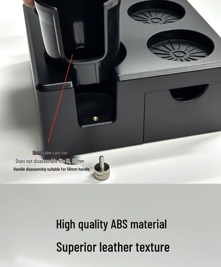 Czarny 3-częściowy zestaw stacji do ubijania kawy 51 mm z podstawą dystrybutora