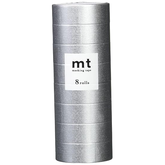 Kamoi Kakoshi mt Masking Tape 8P Width 15mm x 7m 533 High-Brightness Silver MT08P533 B0BD7JJ26H