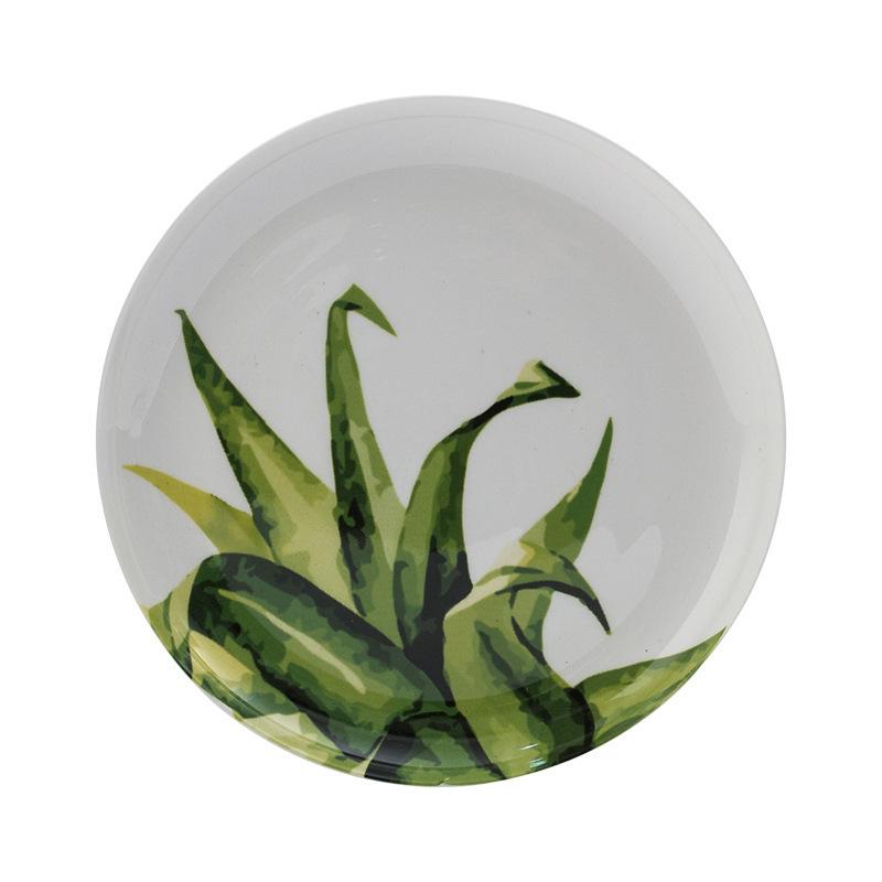 Bone China Plant 8-inch Ceramic Plate Breakfast Inventory Heart Fruit Plate Main Course Tableware Kitchen Kitchen Utensils