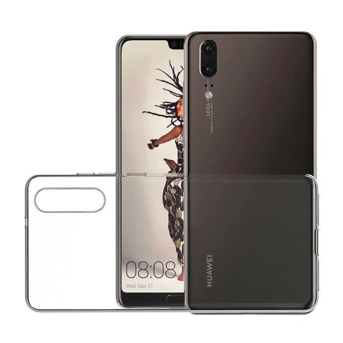 Coque HUAWEI P20 - Silicone Transparent + Verre Trempé Film Protection Ecran [Phonillico®]