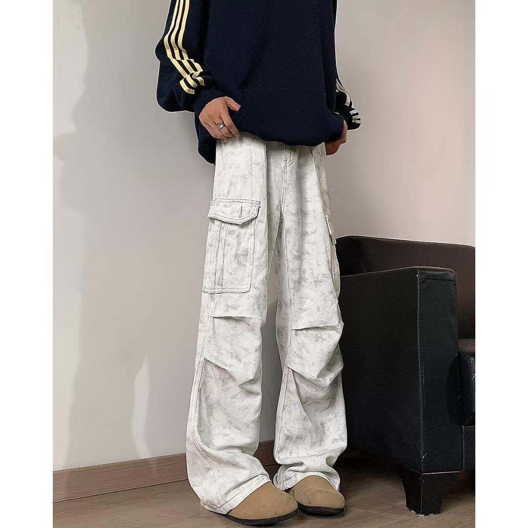 JYL Men s Cargo Pants American Vintage Tie-Dye Winter Paratrooper Denim XXL сплав оранжевый