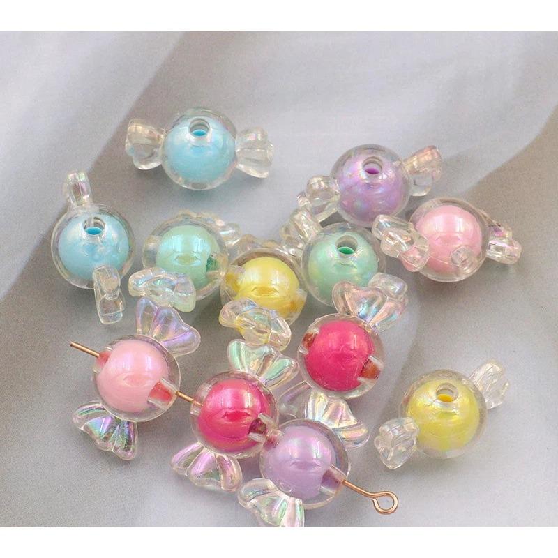 

DIY Ювелирные Аксессуары Акриловые Бусины Конфетный Цвет Прямое Отверстие Цветные Бусины Свободные Бусины Бусины для Браслета 10pcs разноцветный