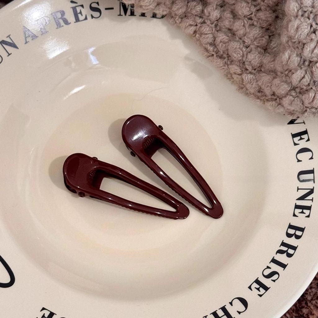 Vintage Red Duckbill Clip New French Hairpin Retro Side Part Hair Clip with Non-Slip Teeth Elegant Forehead Bangs Barrettes