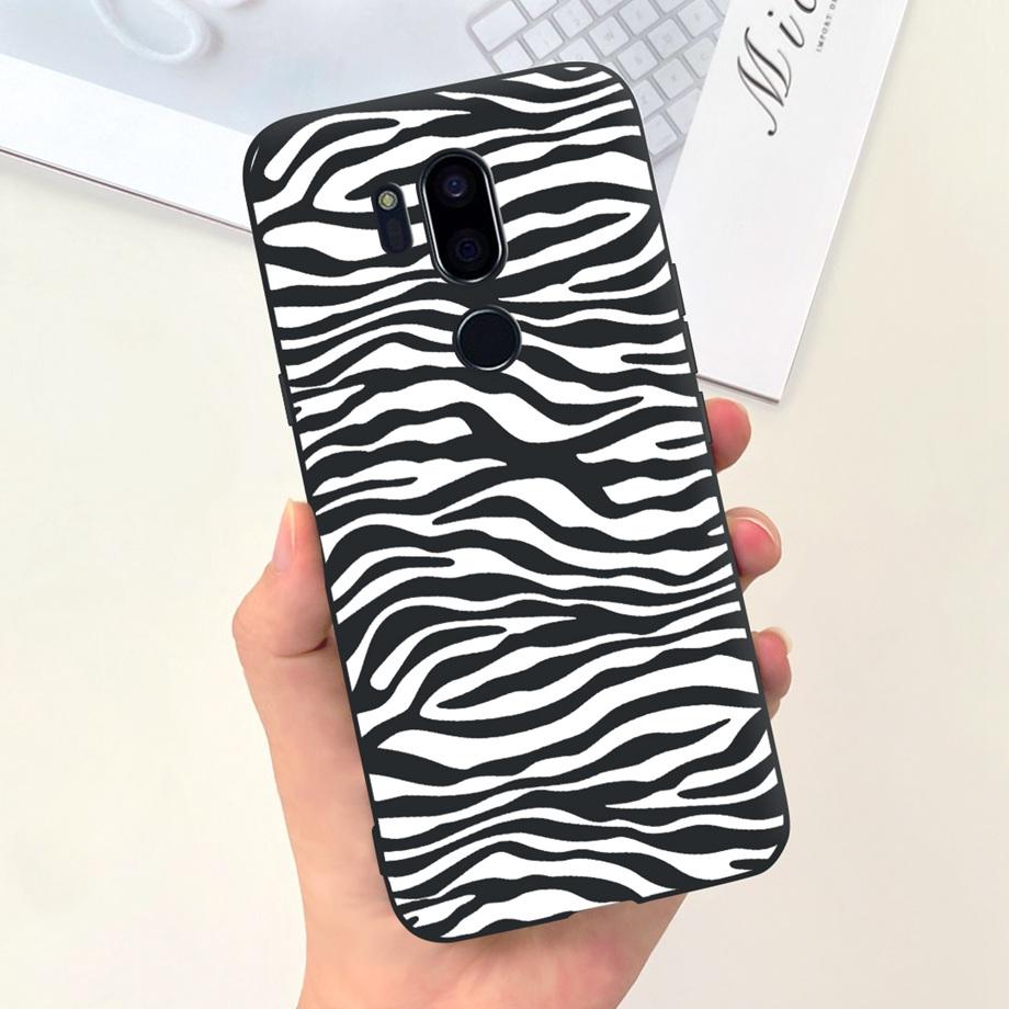 Für LG G7 ThinQ Hülle Silikon Weiche Handyhülle Girly Mode Blume Schwarz TPU Stoßfänger Für LGG7 G 7 ThinQ G710 Hülle Niedliches Muster