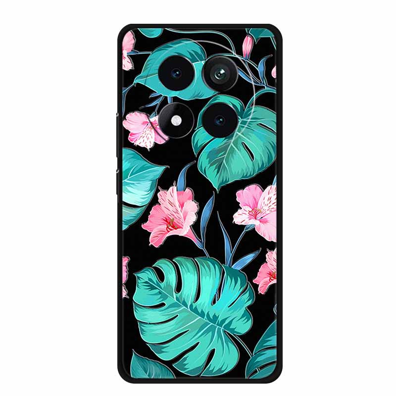 3D Emboss Case For Xiaomi Redmi Note 15 Phone Case Flowers Black Silicone Soft Back Cover Coque For Redmi Note 15 Pro Plus Case