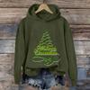 Ladies' Christmas Printed Casual Long Sleeved Round Neck Sports Hoodie Top