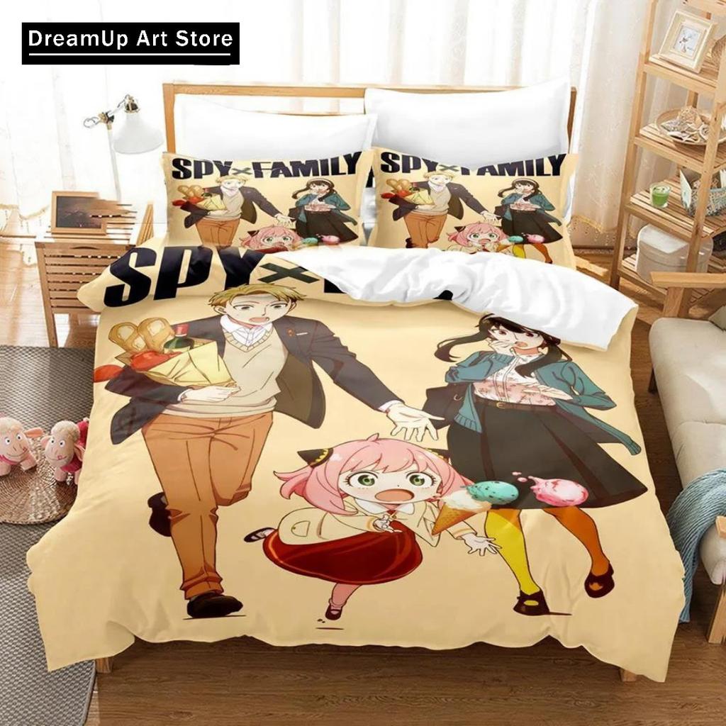 Anime Spy X Family Anya Bedding Set Duvet Cover Bed Set Quilt Cover Twin Single Queen King Size Boys Adult Home Textile Decor