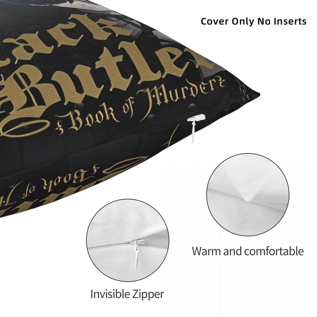 Decorazione Soggiorno Federa Cuscino Anime Black Butler Merch Copricuscini Quadrati Multimisura